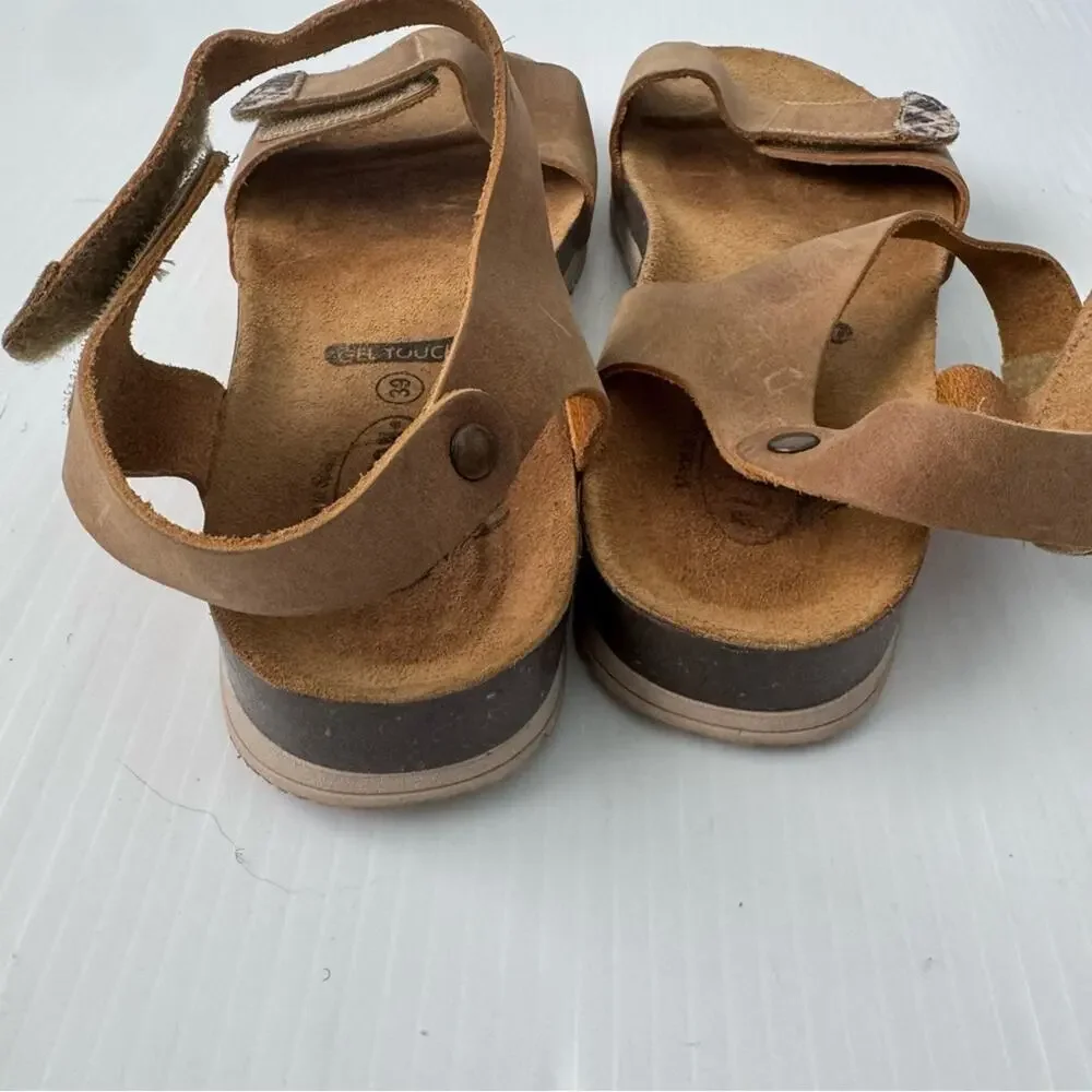 Platon GIrona strappy leather sandals Gel Touch made in Spain size 39 / 8-8.5 US
